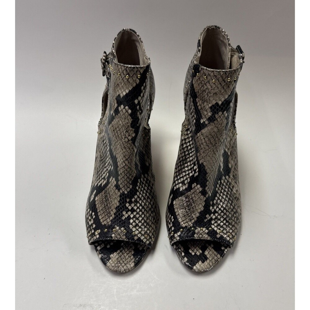 Vince Camuto Campbrel Snake Skin Peep Toe Stilleto Leather Bootie Size 8.5M